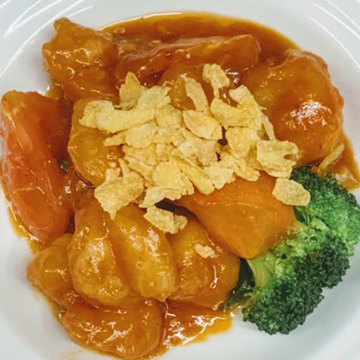 健康中華青蓮 フレッシュトマトのむき海老チリソース