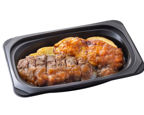 ステーキガスト人気No.3 (おかず)熟成ラウンドステーキ約120g＆炭焼き風チキングリル