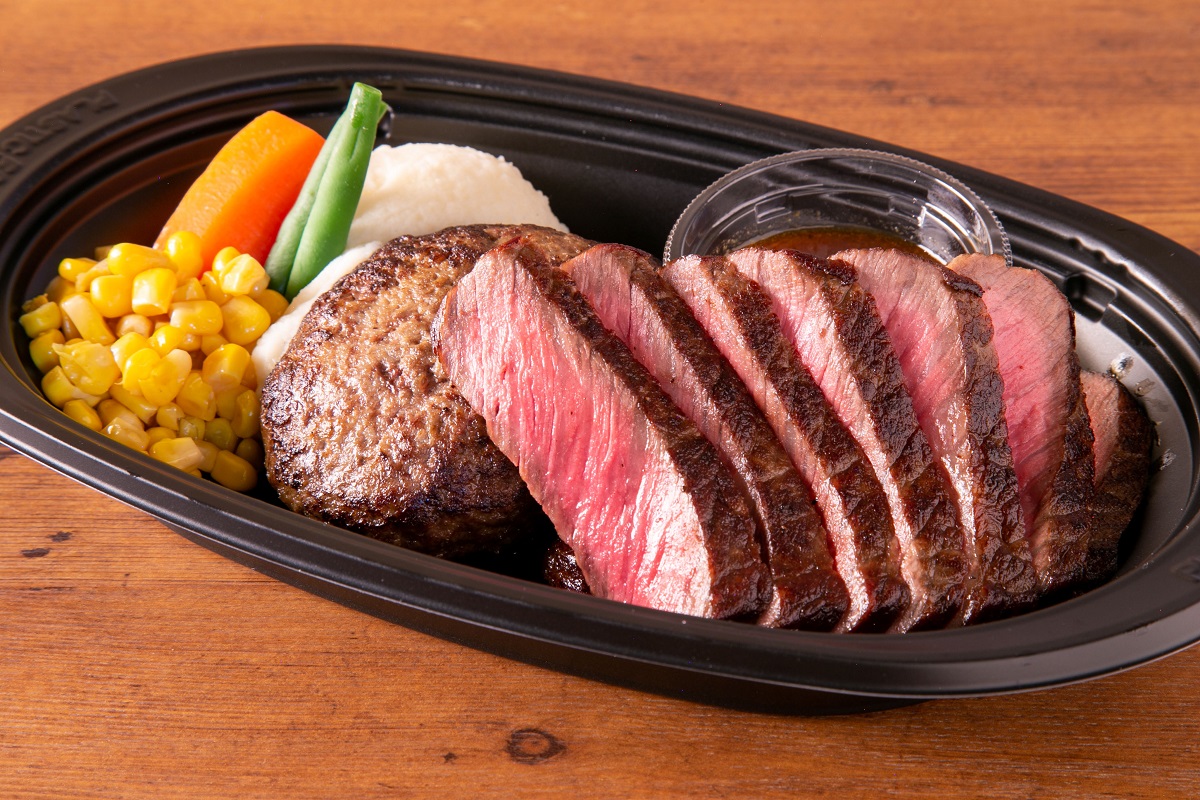 ミート矢澤 矢澤コンボ (ハンバーグ180g + Regularステーキ160g)