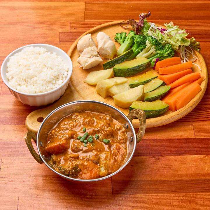 カレーコンボ Combo Set With Curry and Vegetable and Rice sasami-Chicken