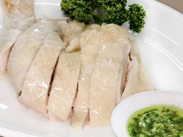 香港飲茶 5. 上湯仕立ての葱油鶏(ねぎ生姜ダレ)