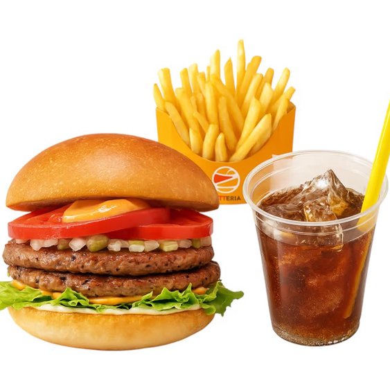 ゼッテリア ZETTERIA 【セット】ダブル絶品ビーフバーガー Double ZEPPIN (Supreme) Beefburger Set