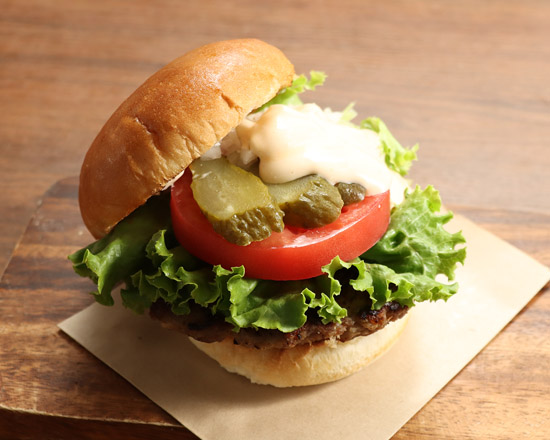 ハンバーグTERU F-1167】フレッシュハンバーガーBurger with fresh vegetables