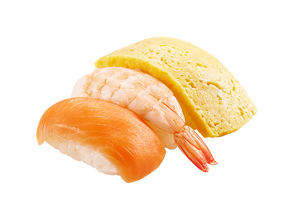 スシロー サーモン+えび+たまご
