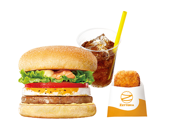 ゼッテリア ZETTERIA 【モーニングセット】モーニングエッグマフィン Sausage Egg Muffin with Tomato ＆ Lettuce Set