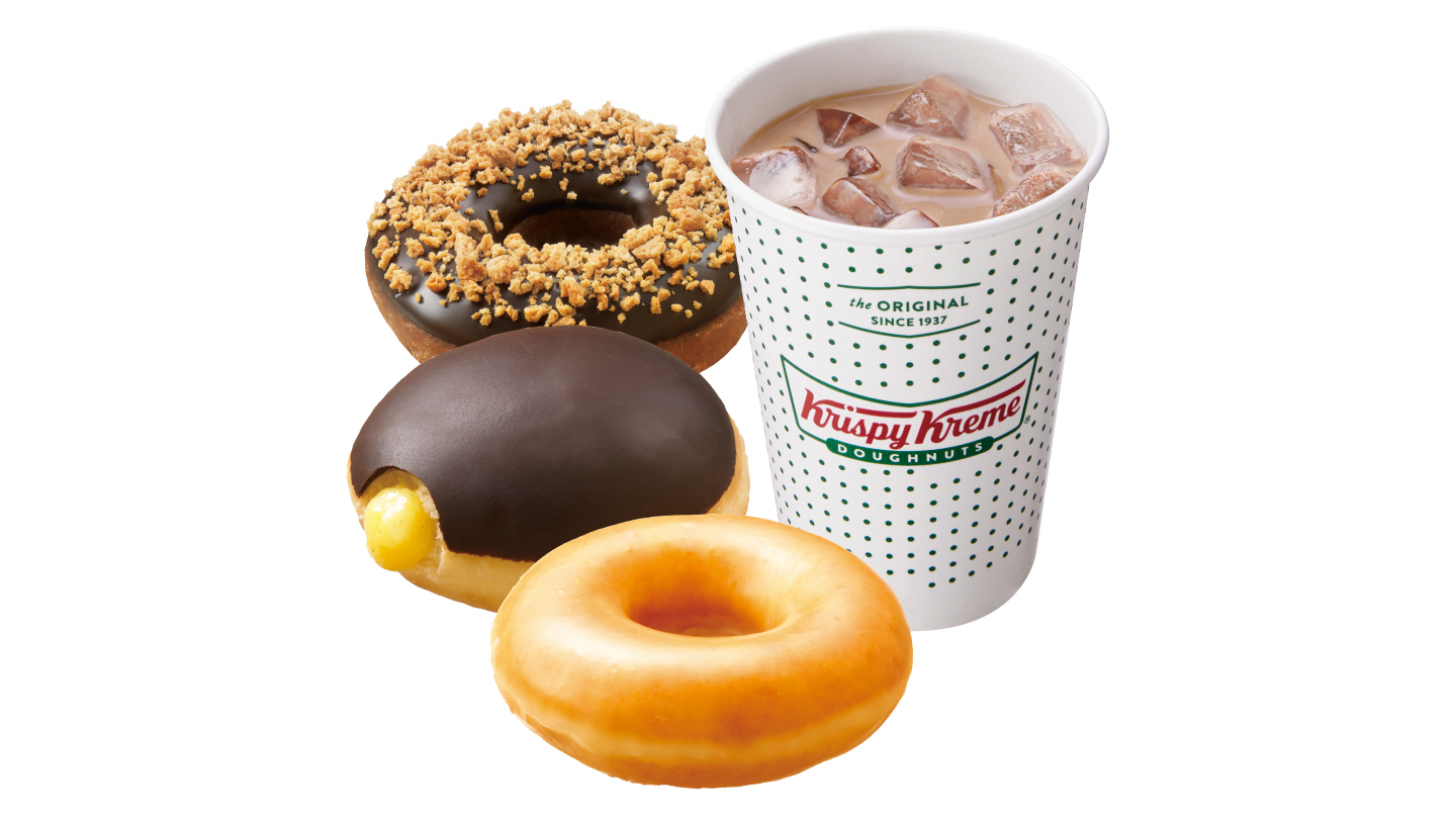 クリスピー・クリーム・ドーナツ 【3コンボ】ココア(ホット/アイス)+おすすめドーナツ3種