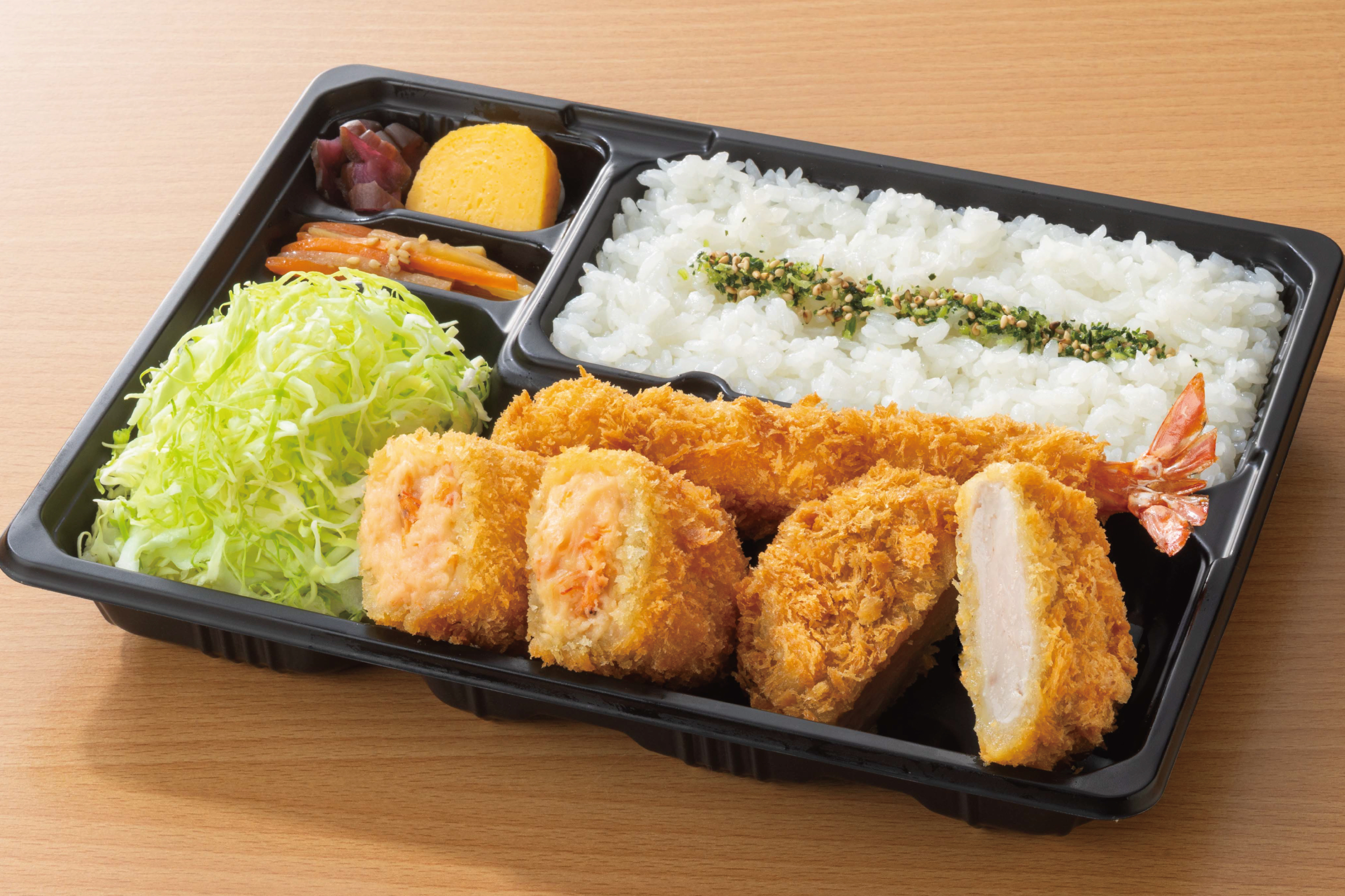 とんかつ新宿さぼてん 桜えびのクリームコロッケと 人気の組み合わせ弁当