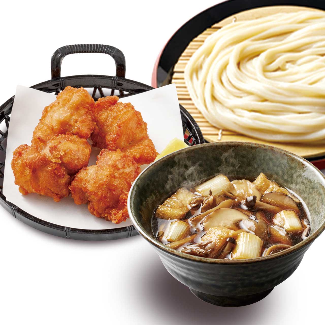 久兵衛屋 きのこつけ汁うどん 鶏のから揚げセット