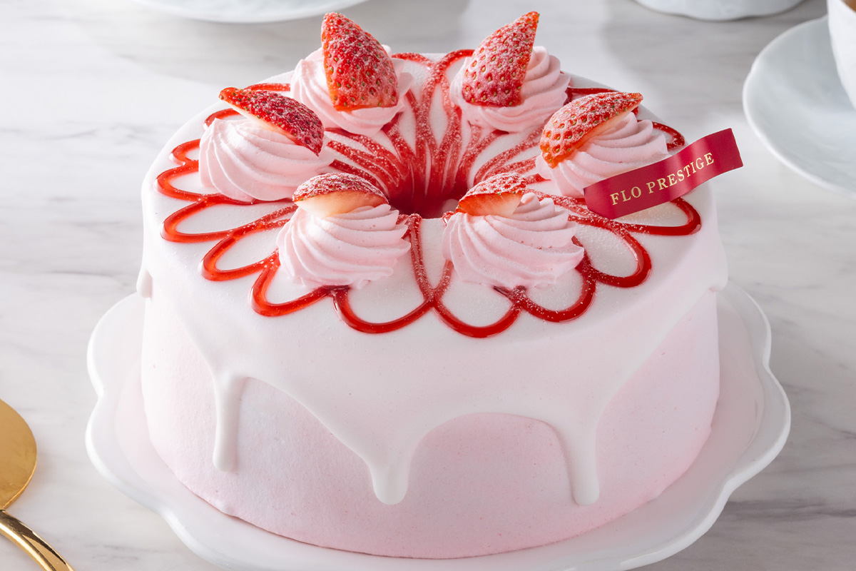 フロプレステージュ 苺とショコラのマーブルシフォンケーキ (ホール17cm)