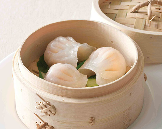 店内炊き上げ おかゆ専門店 粥餐庁(かゆさんちん) 海老蒸し餃子(3個)