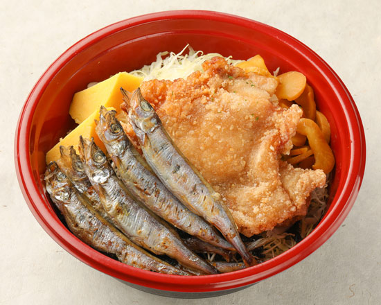 白木屋 ししゃも5尾とバリチキ1個弁当