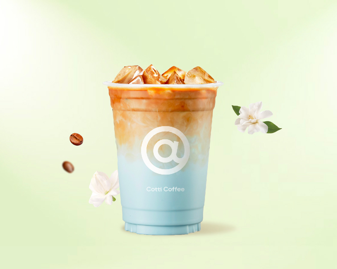 cotti coffee ブルーのジャスミンラテ