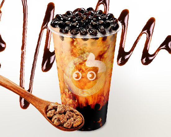 coco都可 黒糖タピオカほうじ茶ミルクティー