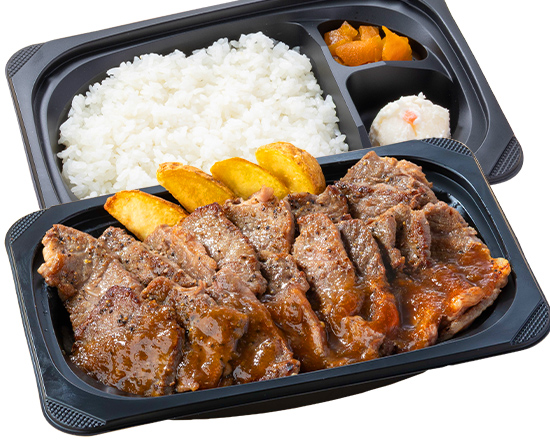 ステーキガスト MEGA盛りやわらかカットステーキ約400g弁当
