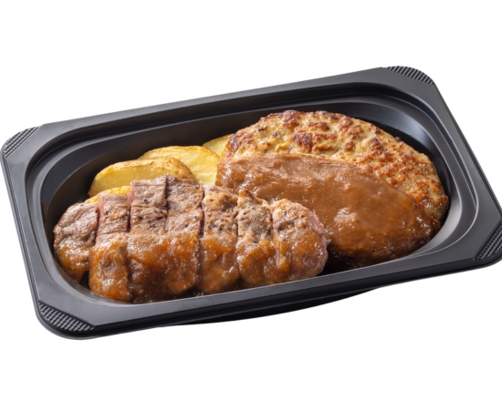 ステーキガスト (おかず)熟成ラウンドステーキ約120g＆ハンバーグ