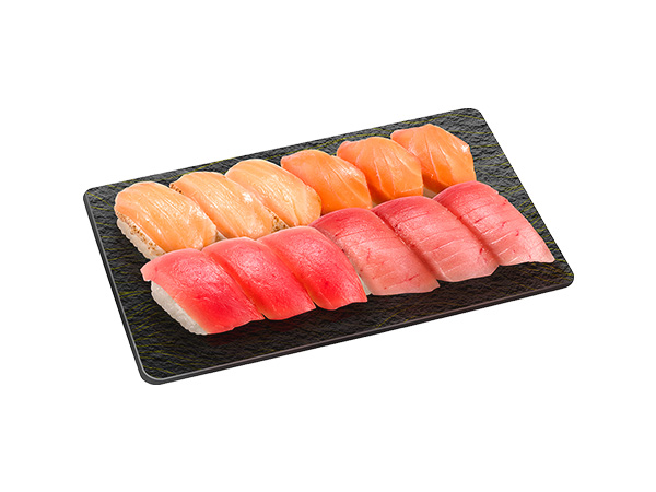 スシロー まぐろサーモンセット4種 3人前(12貫)