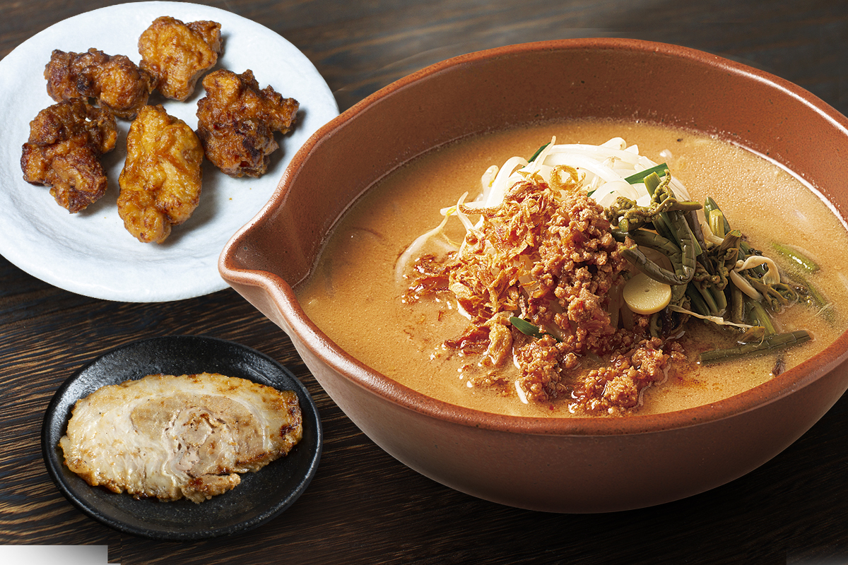 麺場 田所商店 信州味噌らーめん+炙りチャーシュー1枚+から揚げ5個