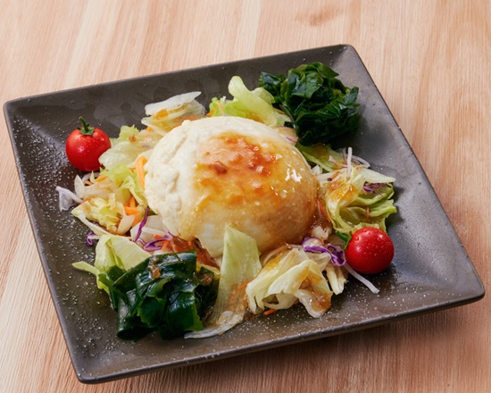 夢庵 豆富のサラダ(玉ねぎ醤油ドレッシング)