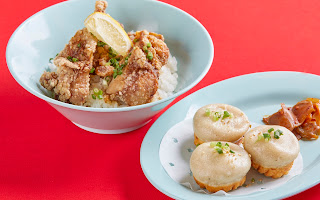 ダパイダン105 小龍包(3個)+炸鶏排飯(ザーチーパイハン)