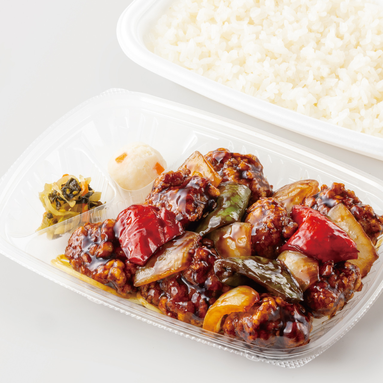 ほっともっと W黒酢酢豚弁当(肉2倍)