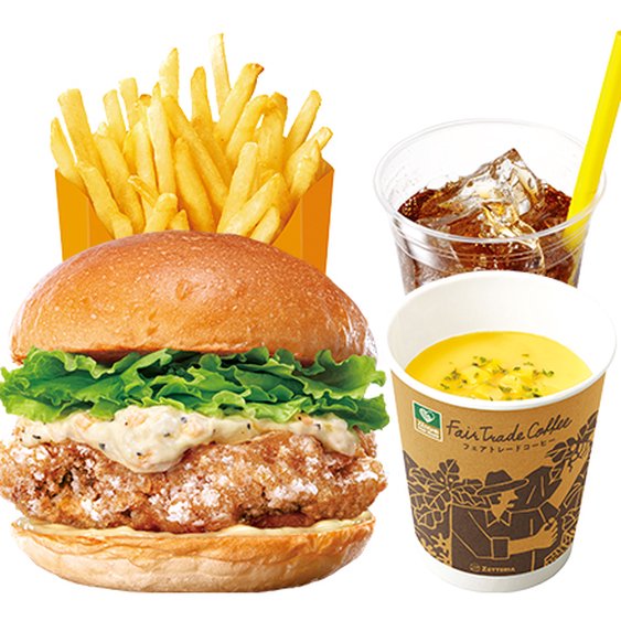 ゼッテリア ZETTERIA 【ディナーセット】タルタルチキンバーガーTartar Chicken Burger Dinner Set