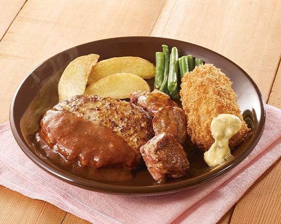 ジョナサン ハンバーグ＆ヒレコロステーキ＆かにクリーミーコロッケ