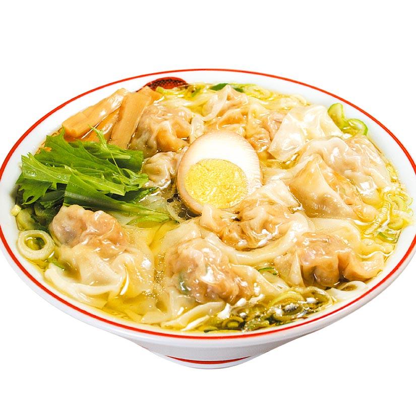 広州市場 当店看板メニュー広州雲呑(ワンタン)麺 塩