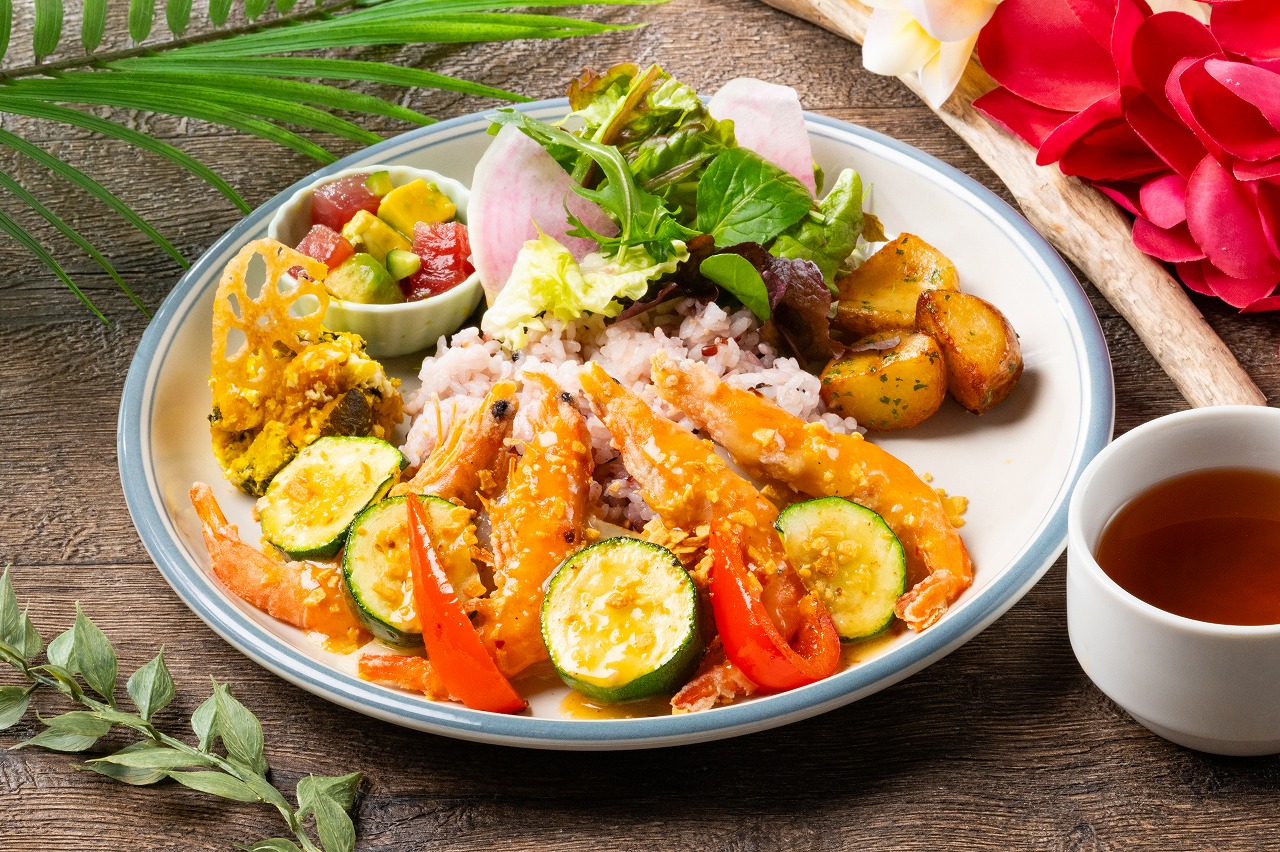 モアナキッチンカフェ ガーリックソフトシュリンププレート