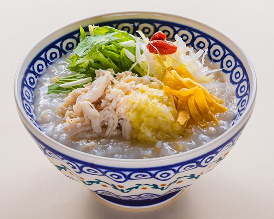 店内炊き上げ おかゆ専門店 粥餐庁(かゆさんちん) 蒸し鶏のジンジャーかゆ