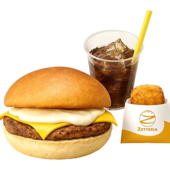 ゼッテリア ZETTERIA 【モーニングセット】４種のチーズバーガー Four Cheeseburger Set