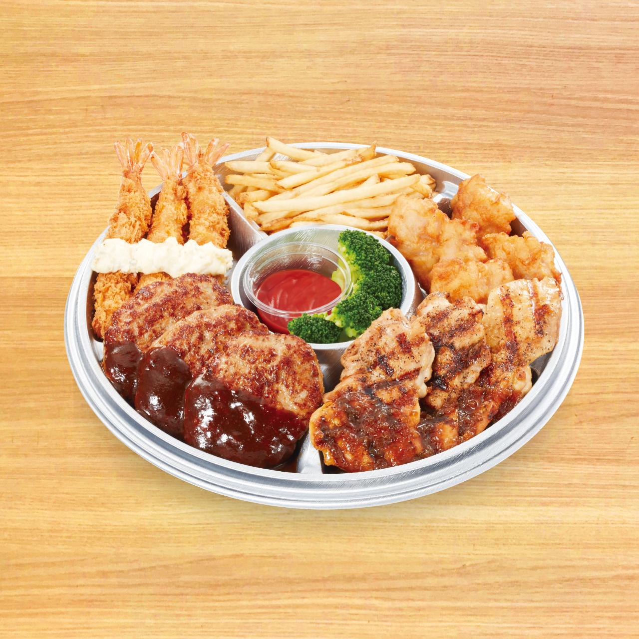 ビッグボーイ 【911】手ごねハンバーグ＆グリルチキンのパーティプレート