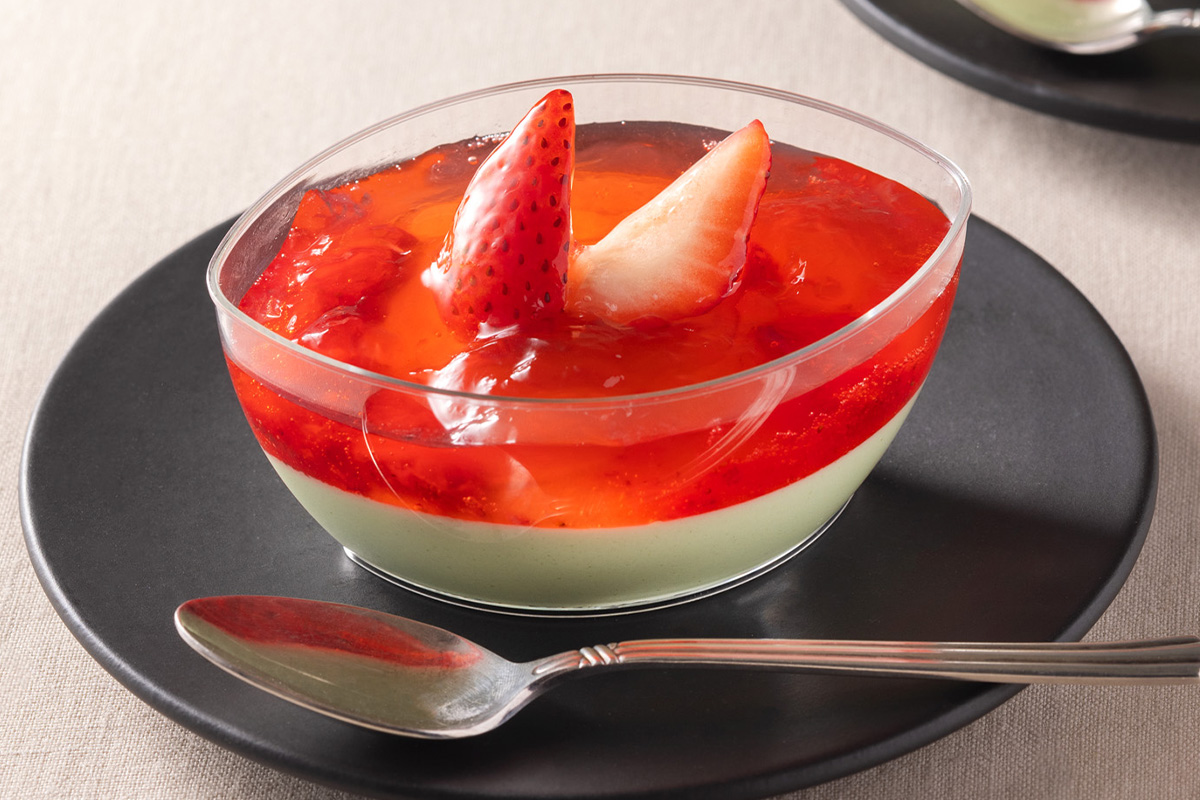 フロプレステージュ ピスタチオムースと苺のジュレ