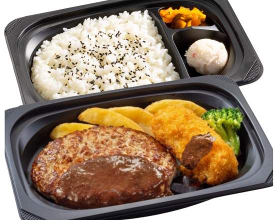 ステーキガスト ハンバーグ＆カニクリーミーコロッケ弁当