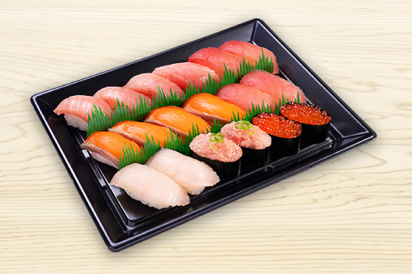 かっぱ寿司 まぐろ・サーモン特盛いくら6種セット2人前 (18貫)