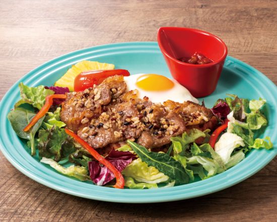 むさしの森珈琲 グリルビーフのサラダジャンバラヤwithサルサソース