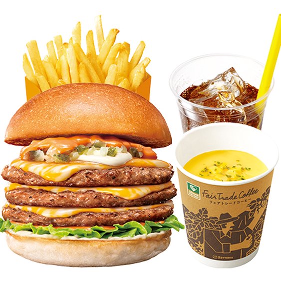 ゼッテリア ZETTERIA 【ディナーセット】トリプル絶品チーズバーガーTriple ZEPPIN（Supreme） Cheeseburger Dinner Set