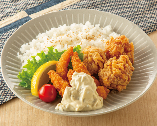 二段仕込み唐揚げ『鶏の福』 唐揚げ(3個)＆ミニエビフライ(4尾)弁当