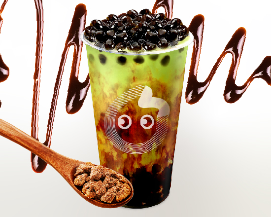 coco都可 黒糖タピオカ抹茶ミルクティー