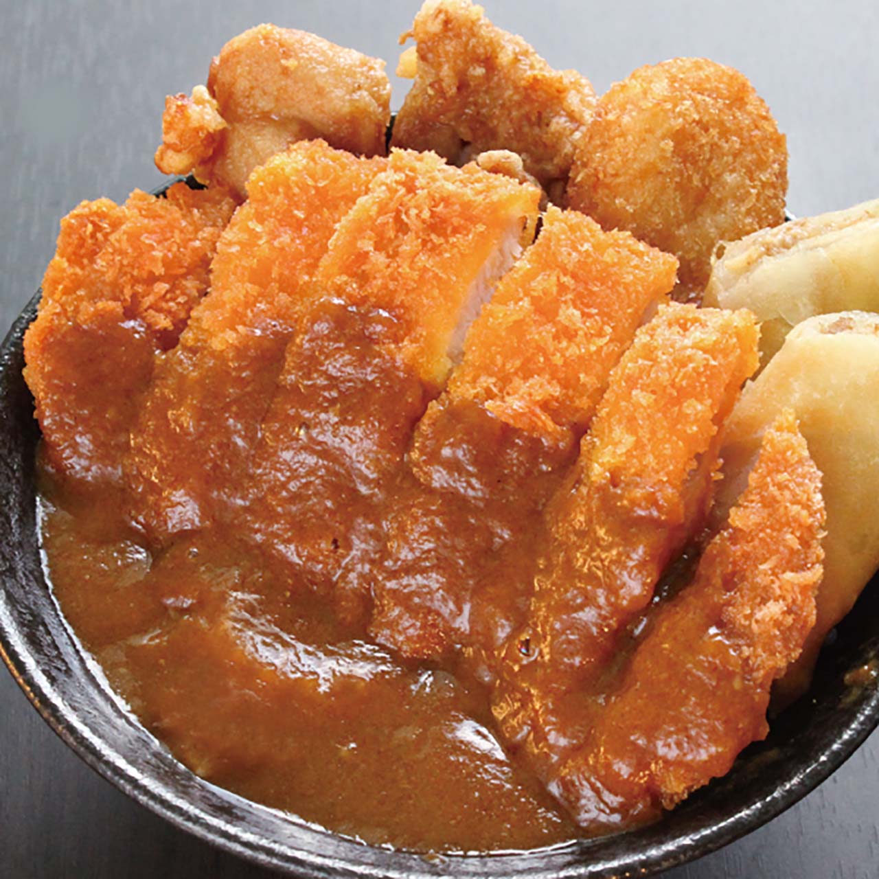 デリズ デミカツ丼 500 (唐揚2+コロッケ1+春巻1) ≪1771≫