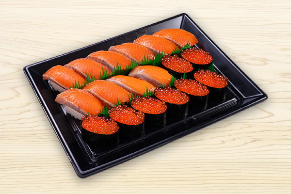 かっぱ寿司 サーモン特盛いくら尽くしセット2人前 (18貫)