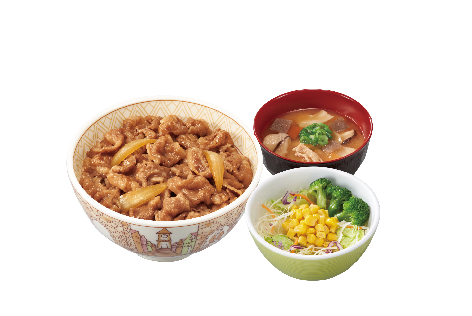 すき家 牛丼とん汁サラダセット