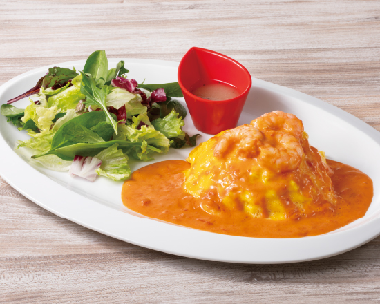 むさしの森珈琲 オマール海老の濃厚トマトクリームオムライス