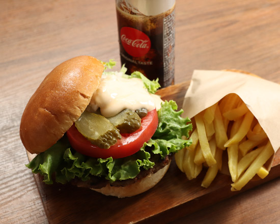 ハンバーグTERU F-1157】フレッシュハンバーガーセットBurger with fresh vegetables Set