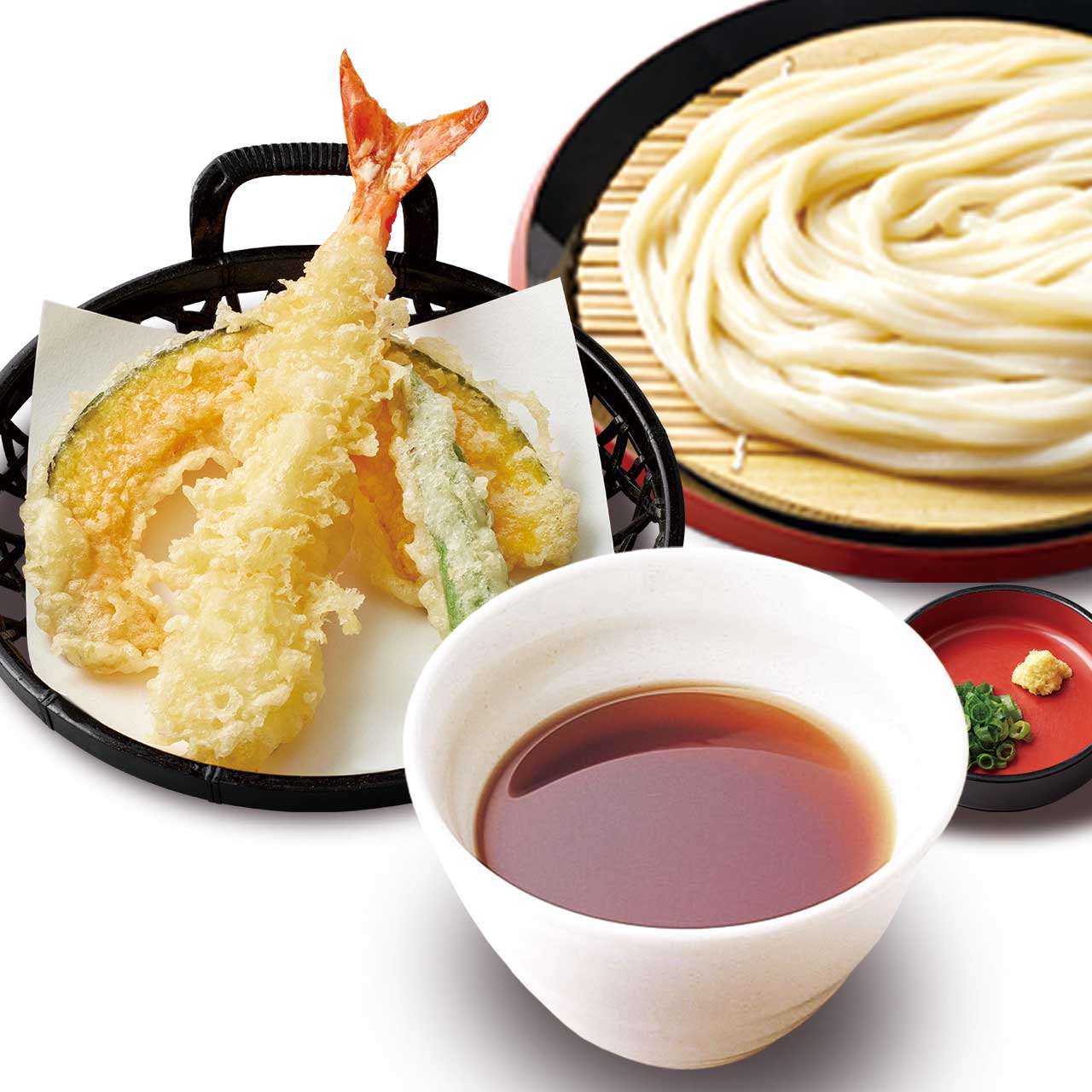 久兵衛屋 ざるうどん 天ぷら3種盛りセット