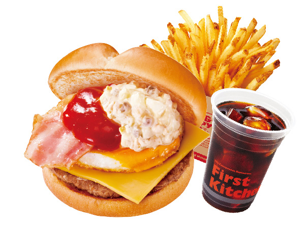 ファーストキッチン チーズベーコンエッグバーガーセット