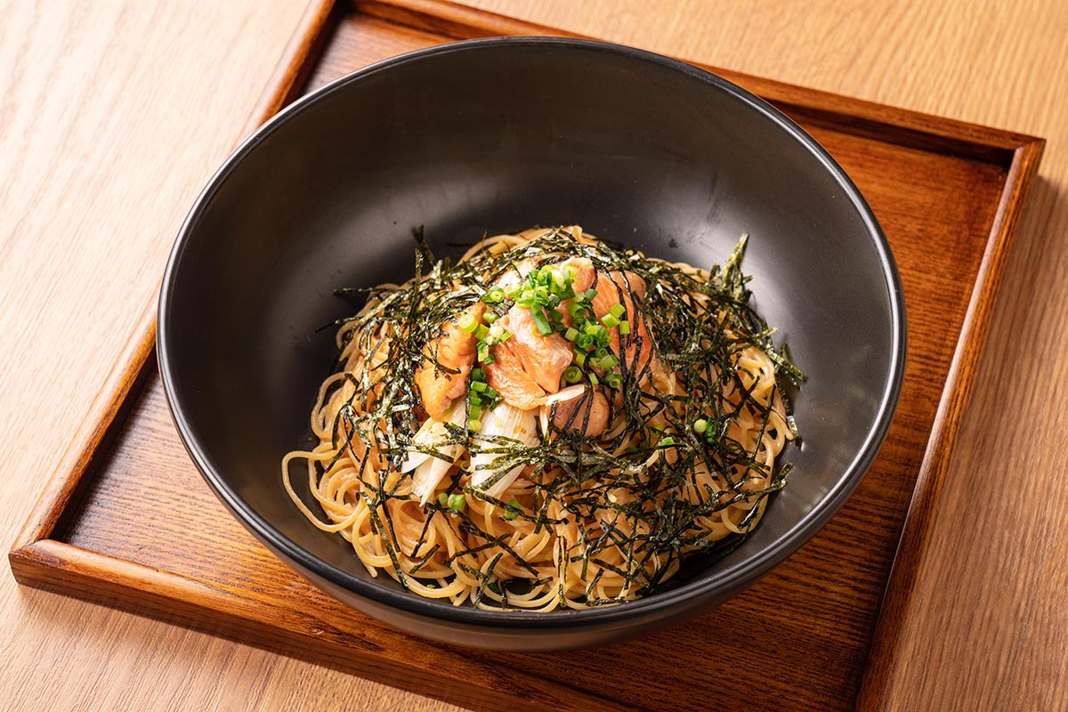 すぱじろう 明太子とサーモンとねぎのすぱ