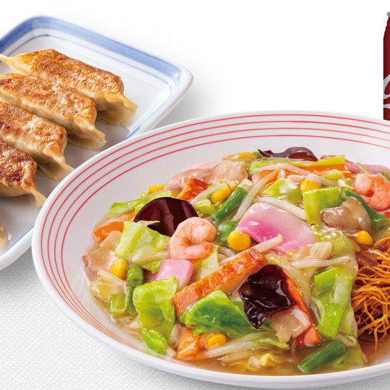 リンガーハット 長崎皿うどんぎょうざ５個とコーラセット