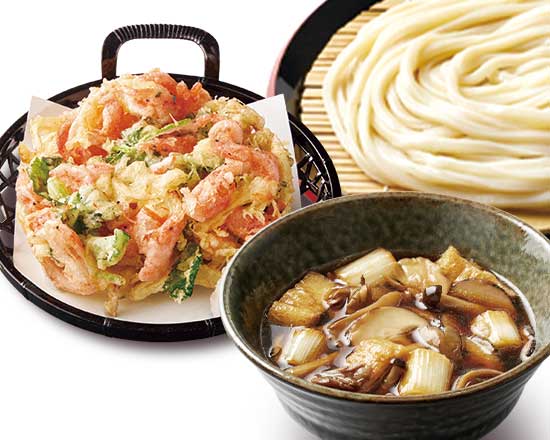 久兵衛屋 きのこつけ汁うどん 桜えびのかき揚げ天セット