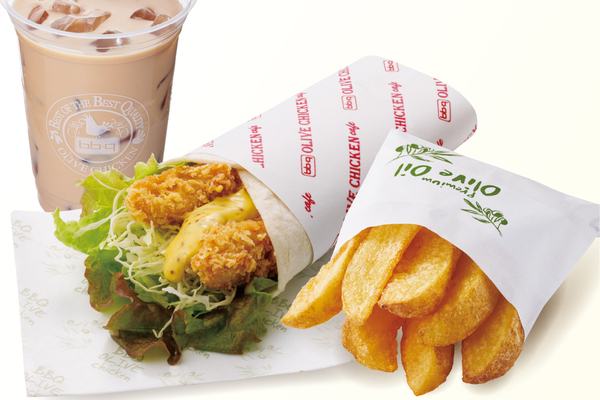 bb.qオリーブチキンカフェ オリーブチキンラップサラダ(ハニーマスタードソース) ドリンクポテトセット