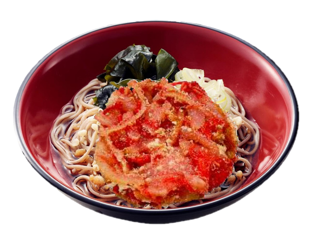 富士そば (冷)紅生姜天ぷらそば 又は うどん (Cold) Red Pickled Ginger Tempura Soba/Udon